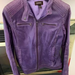 Danier Purple Leather Jacket, size Medium